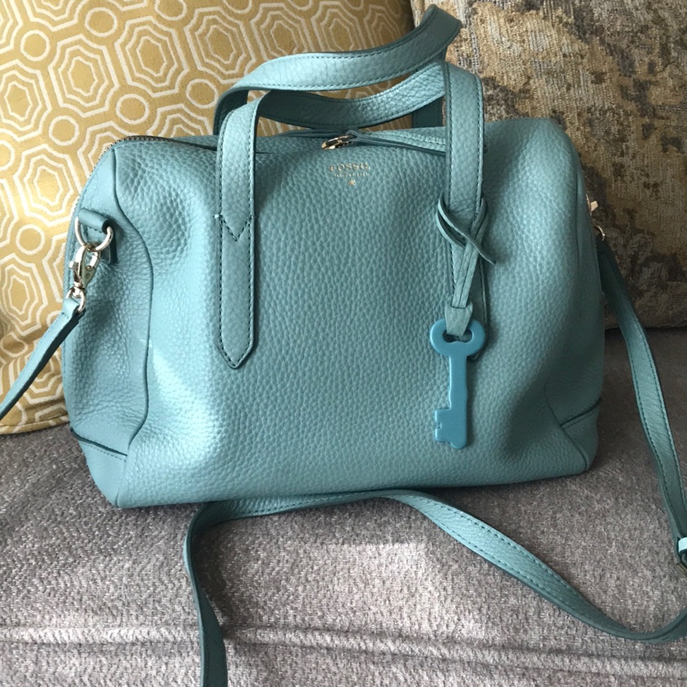 Fossil Sydney Satchel in sea glass green leather
